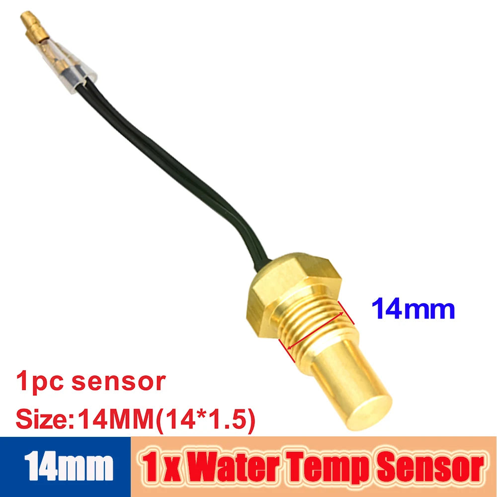 Auto Temperature Meter with Sensor 1/8 NPT 52mm LED Digital Oil /Water Temp Indicator PSI Oil Press Black Gauge Fit Gasoline Car