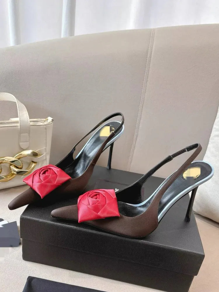 2026 Summer Women's New Pointed Shallow Mouth Sandals Fashion Show Party Wedding Women's Large Size Stiletto Sandals