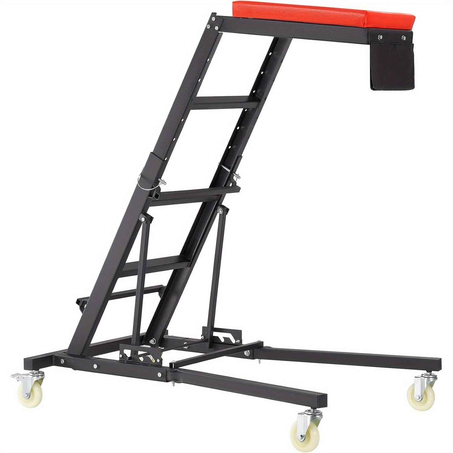 AIO Topside Automotive Engine Creeper, Adjustable Height Foldable Topside Creeper, 400LBS Capacity High Top Engine Creeper, w/Four Casters, Padded Deck, for Home Garage, Workshop Repair Maintenance