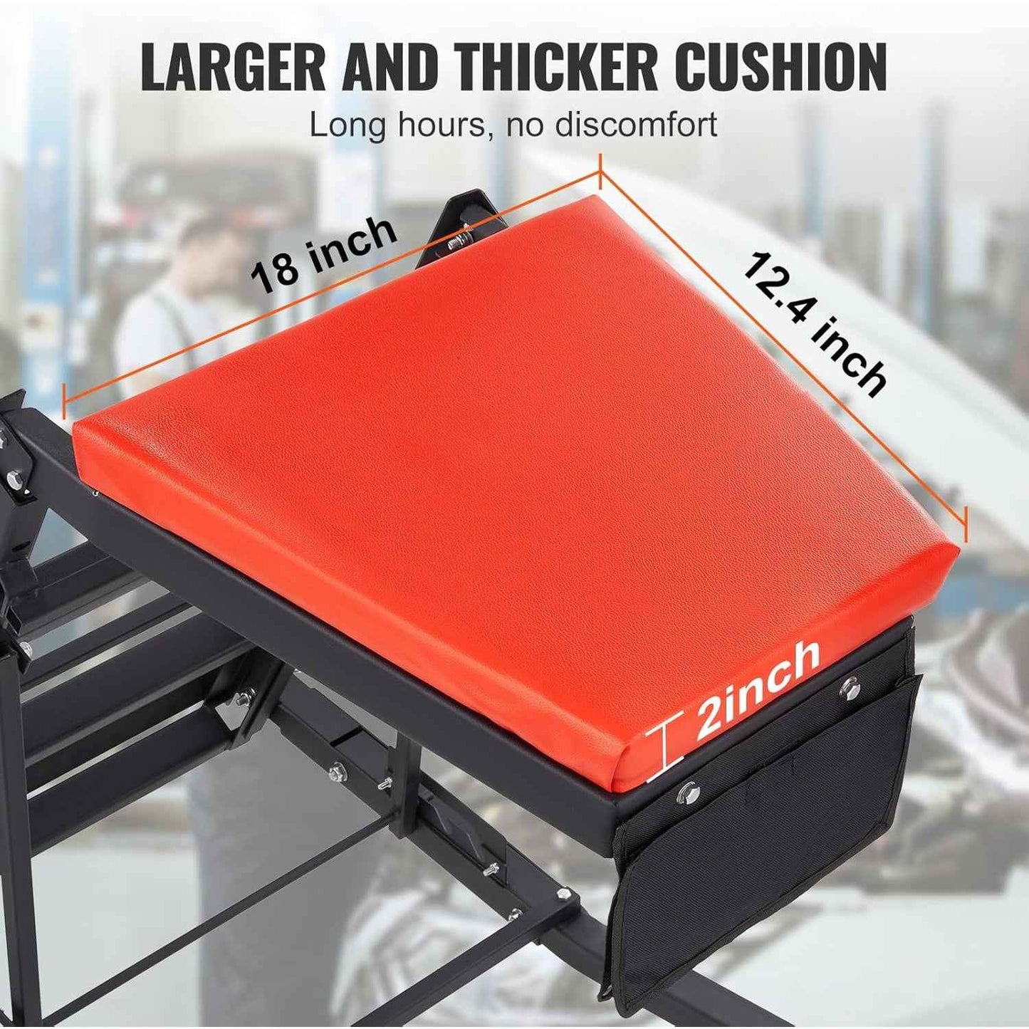 AIO Topside Automotive Engine Creeper, Adjustable Height Foldable Topside Creeper, 400LBS Capacity High Top Engine Creeper, w/Four Casters, Padded Deck, for Home Garage, Workshop Repair Maintenance