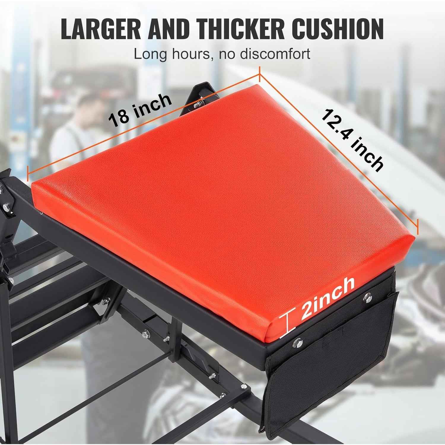 AIO Topside Automotive Engine Creeper, Adjustable Height Foldable Topside Creeper, 400LBS Capacity High Top Engine Creeper, w/Four Casters, Padded Deck, for Home Garage, Workshop Repair Maintenance