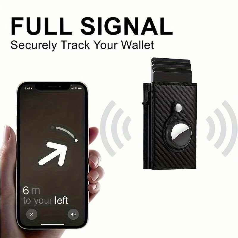 Auto Side Push Card Holder Wallet For Men Slim RFID Blocking Money Clip Wallets Minimalist Wallet With Money Pocket