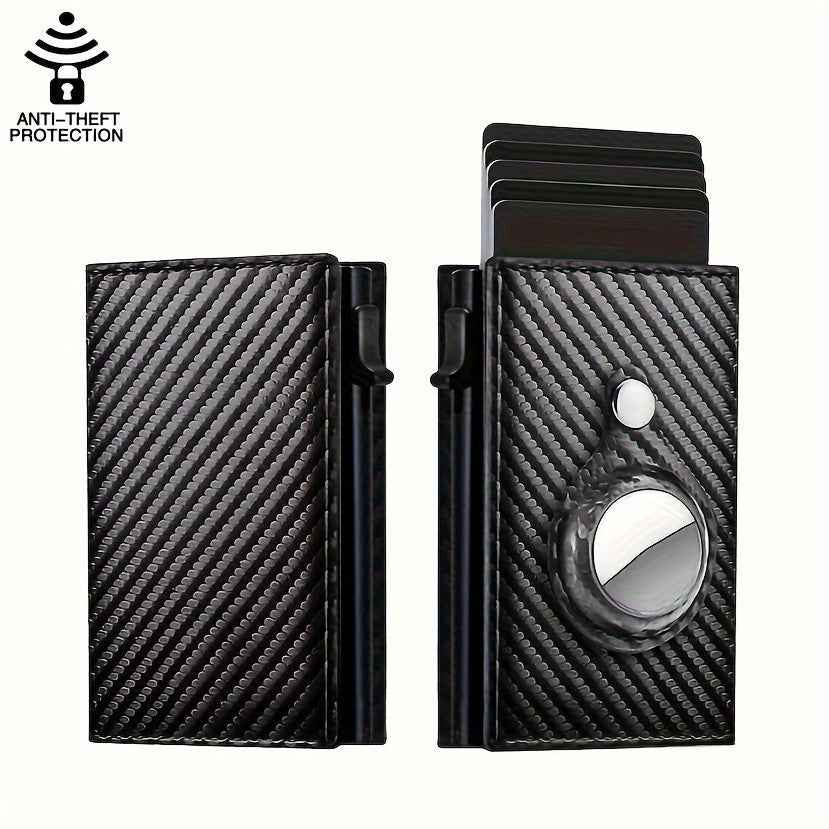 Auto Side Push Card Holder Wallet For Men Slim RFID Blocking Money Clip Wallets Minimalist Wallet With Money Pocket