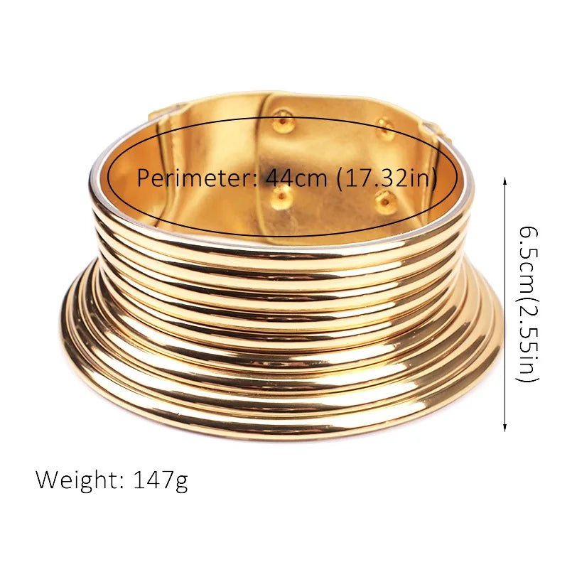 MANILAI Punk Alloy Torque Choker Necklaces For Women Maxi Jewelry Africa Big Collar Statement Necklace Boho Collier Femme