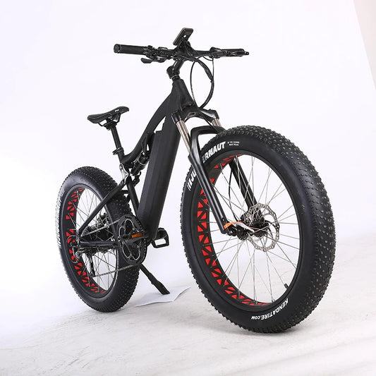 26'' 48V 750W Cheap Fat Tire Electric Bike / Full Suspension Electric Mountain Ebike / Fat Bike Electric / Bicycle