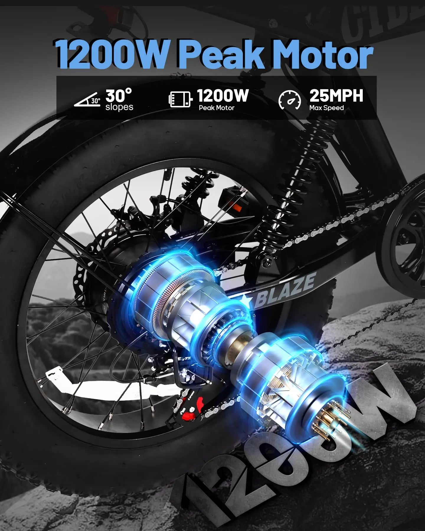 ACTBEST Blaze Free US Shipping 1200 W Peak 16 Inch Mini Electric Bicycles for Kids Teenagers