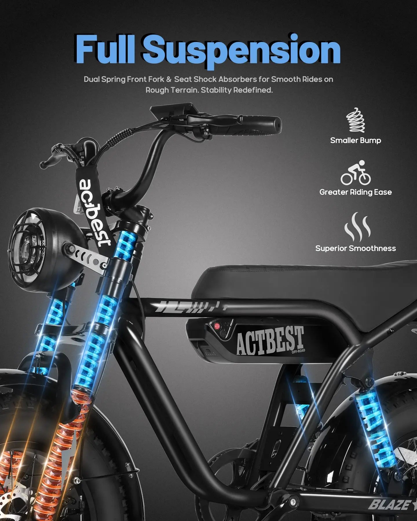 ACTBEST Blaze Free US Shipping 1200 W Peak 16 Inch Mini Electric Bicycles for Kids Teenagers