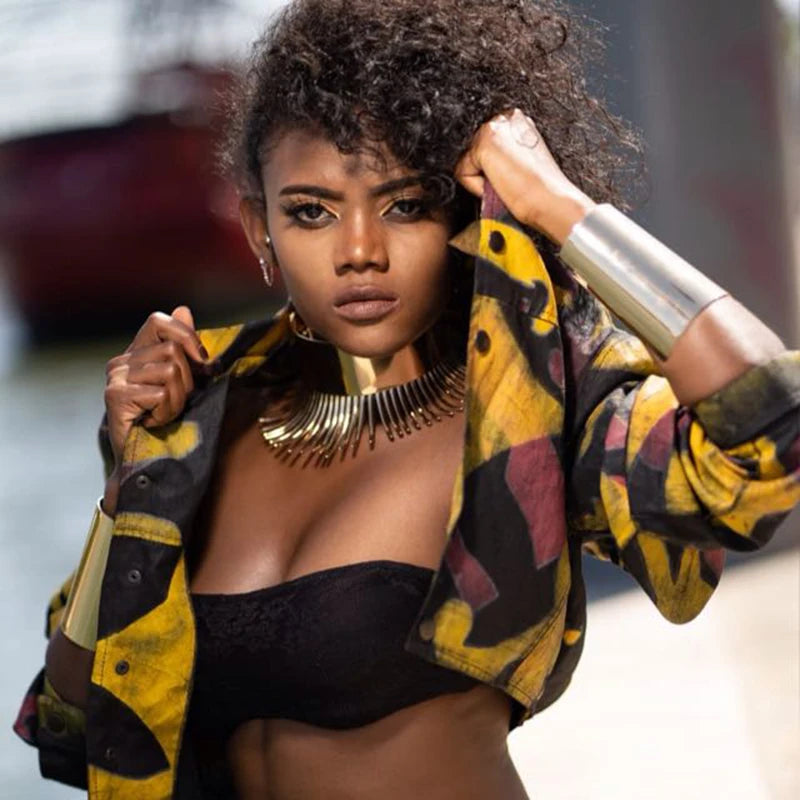 MANILAI Punk Alloy Torque Choker Necklaces For Women Maxi Jewelry Africa Big Collar Statement Necklace Boho Collier Femme