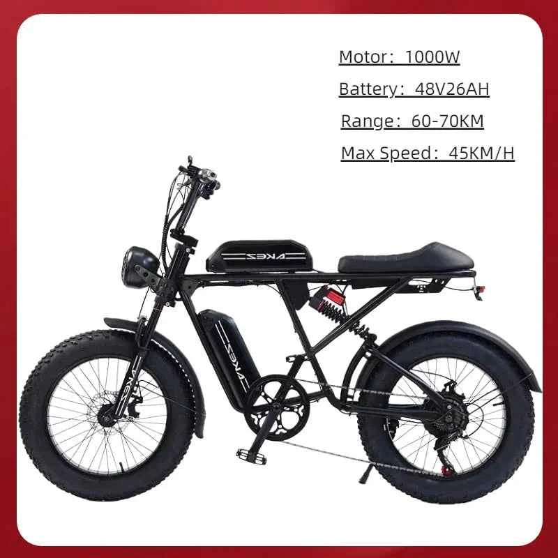 Mountain Adult Akez Electric Bicycler 1500W motor 48V 36AH Removable lithium Battery E bike 20 inch Tire Off-road Electric Bike