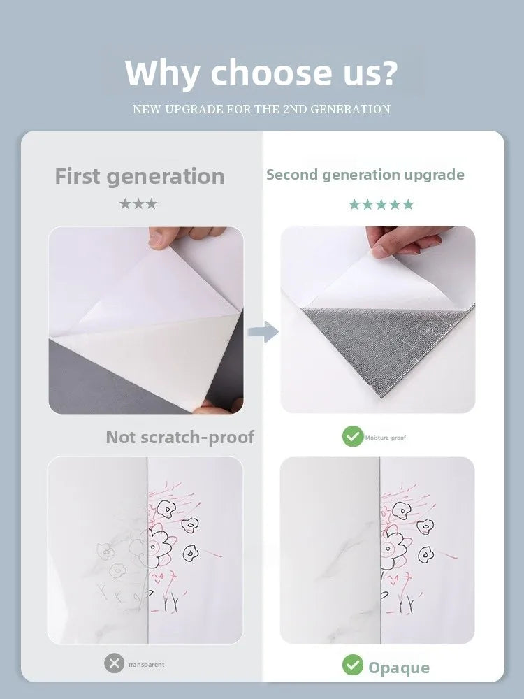 Piastrelle Autoadesive in PVC Impermeabili, Ignifughe, Resistenti all'Umidità, Effetto Marmo, Pannelli Decorativi in Alluminio e Plastica per Pareti