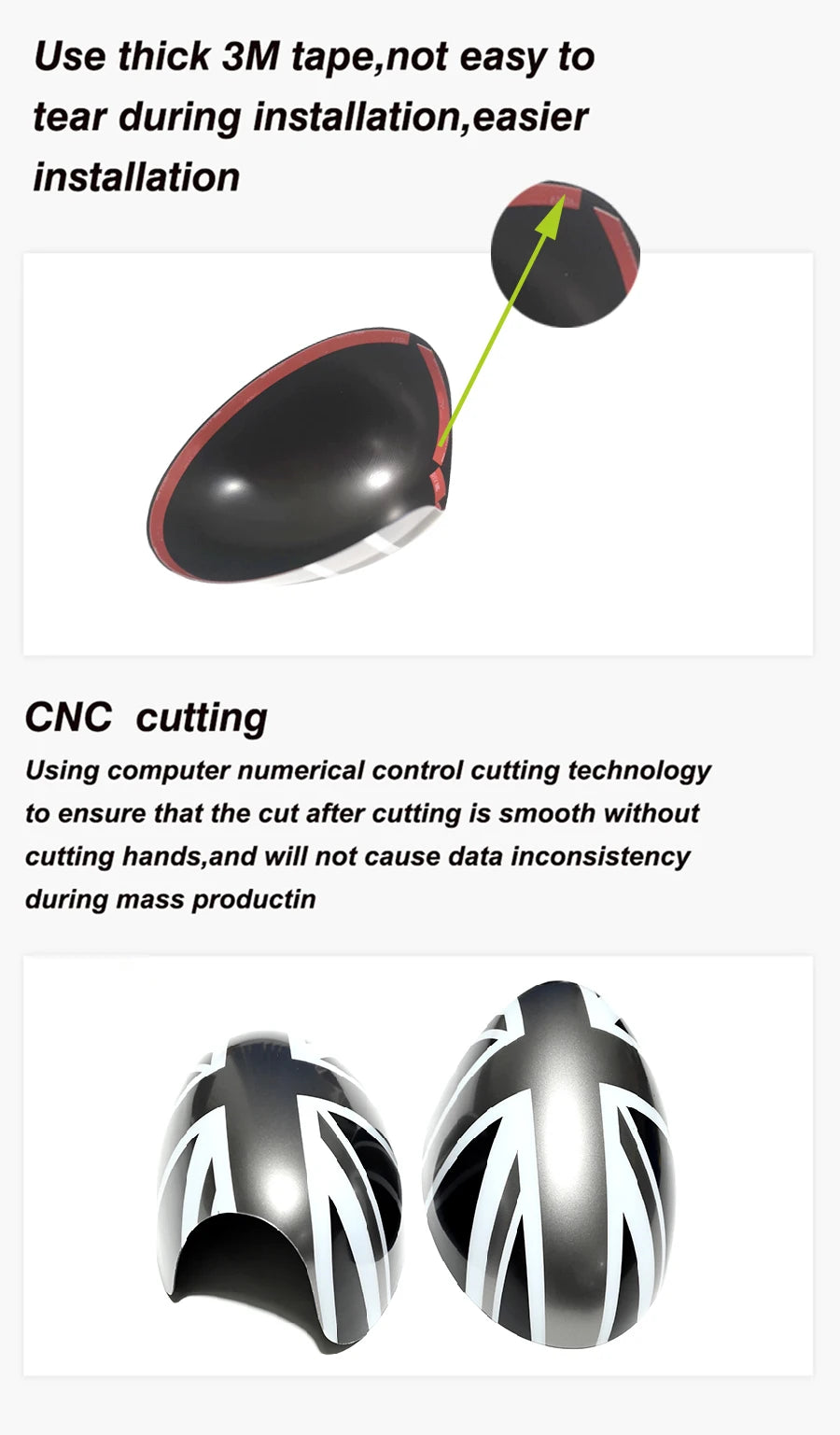 For Mini R50 R52 R53 One Cooper S Hatchback Convertible Car Decoration Accessories Auto Rear View 2pcs Mirror Covers