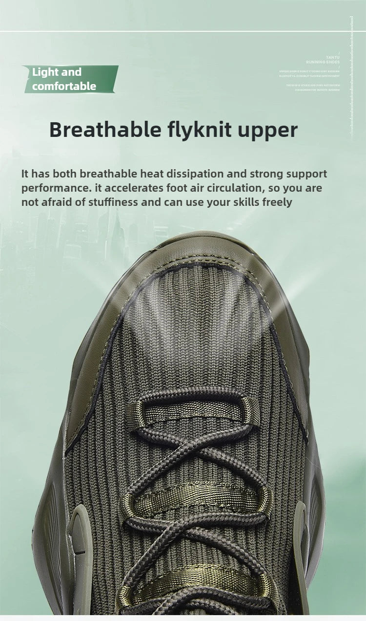 New High-top Men Sneakers Fashion Damping Tennis Shoes Breathable Men's Running Shoes Light  Men's Casual Sports Walking Shoes