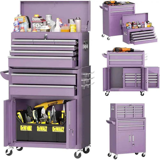 42 Rolling Tool Chest with Detachable Top, Large Storage Cabinet for Repair Rooms and Warehouses