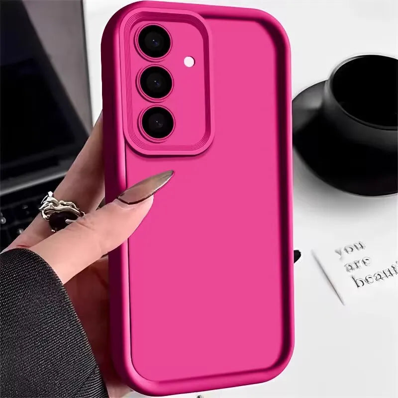 Candy Color Silicone Phone Case For Samsung S26 S23 S22 Ultra S25 Edge S25 S24 FE A17 A56 A16 A36 A26 A15 A54 5G Soft TPU Cover
