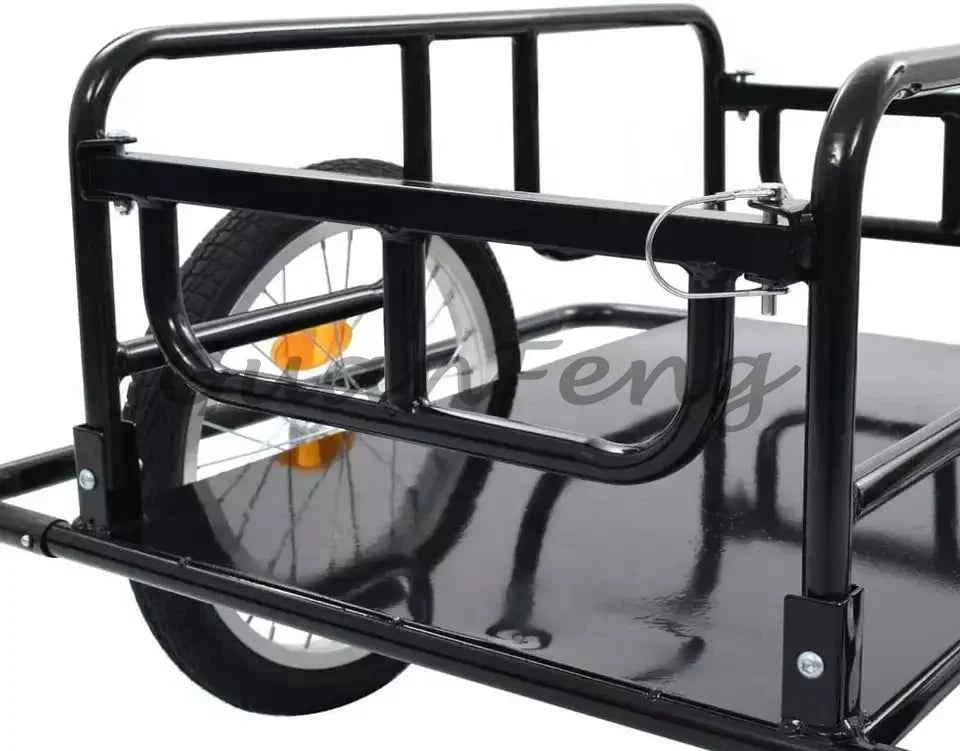 Steel folding garden trolley with wheeled rolling container shopping cart for beach trips and tool storage