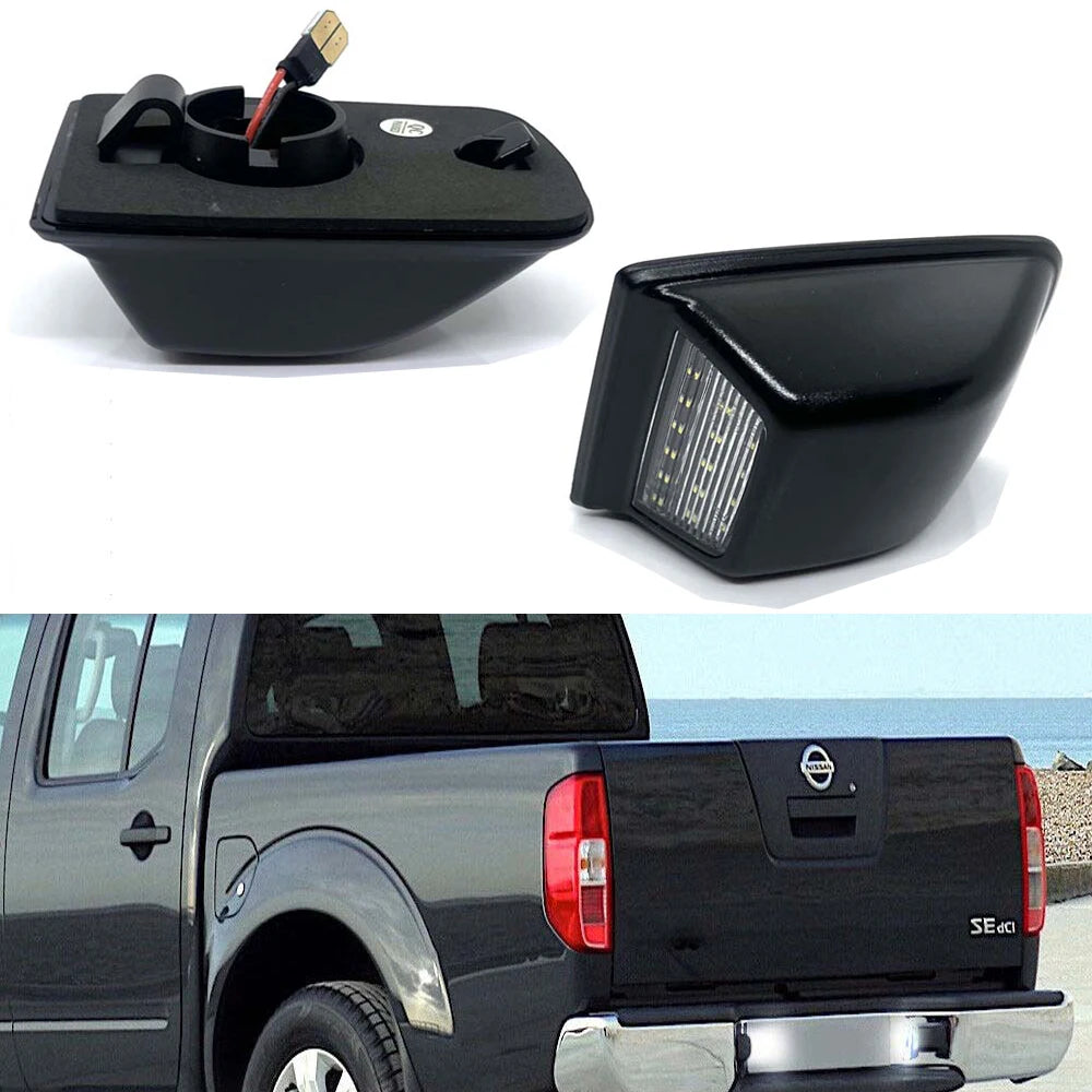 For 2005 2006 Nissan Navara D40 Frontier Diamond White LED License Number Plate Light Tag Lamp