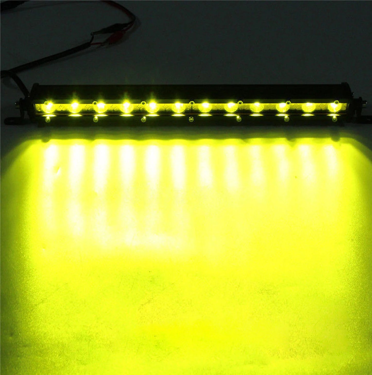 Yellow Single Row Slim 7 13 20 25 32 38 45 50 inch Off-road LED Work Light Bar Fog Driving For SUV UTV ATV 4X4 Truck Boat Car