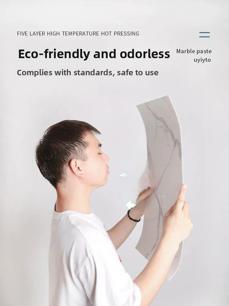 Piastrelle Autoadesive in PVC Impermeabili, Ignifughe, Resistenti all'Umidità, Effetto Marmo, Pannelli Decorativi in Alluminio e Plastica per Pareti