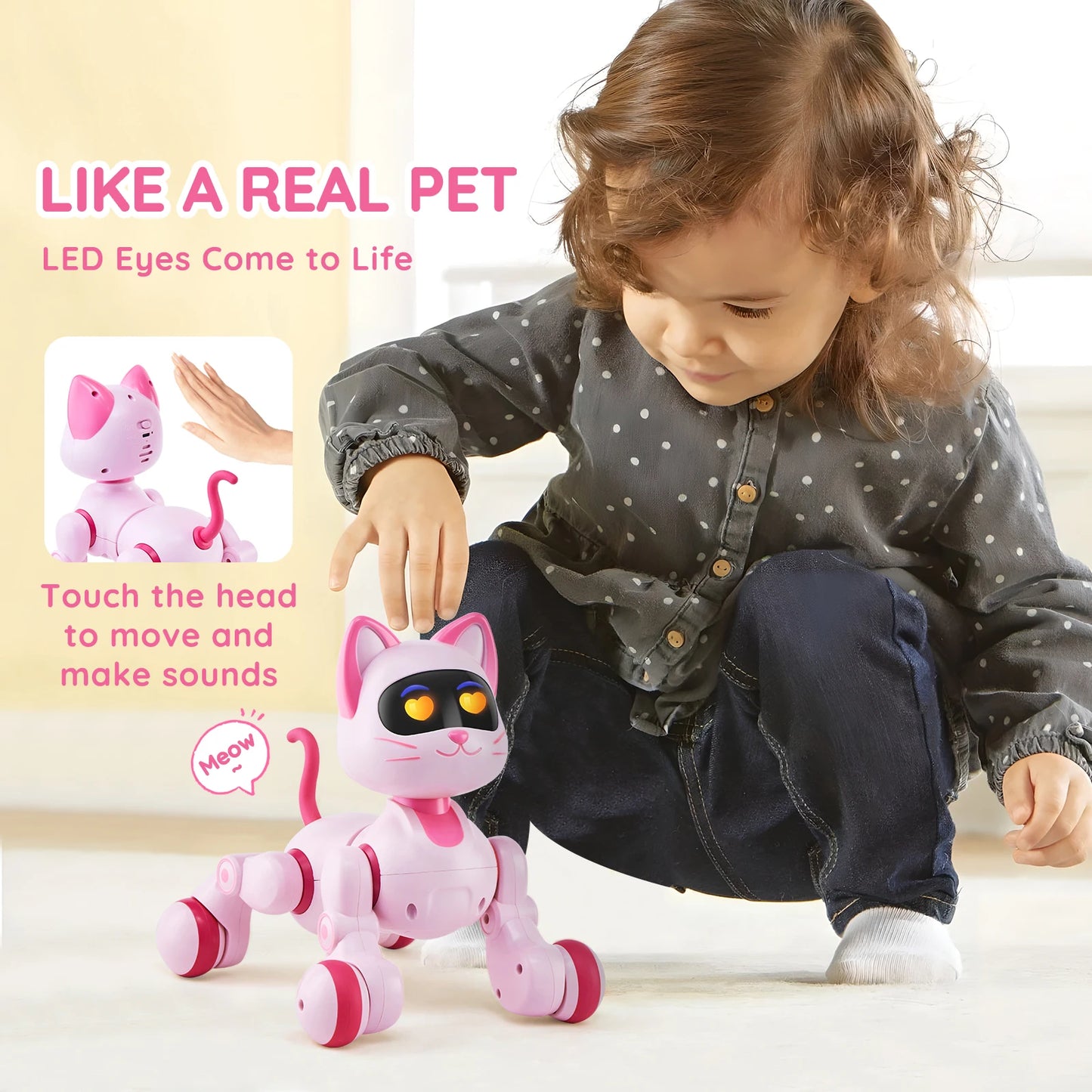 SucceBuy Intelligent Remote Control Robot Cat Electronic Stunt Voice Command Programmable Touch-sense Music Song Children's Toys