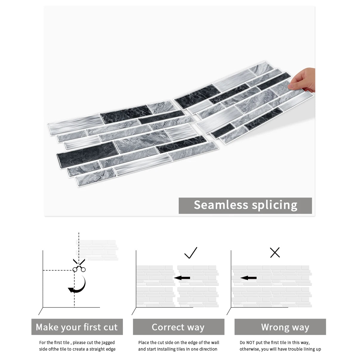 12/24/48 pezzi adesivo per piastrelle stacca e incolla adesivo autoadesivo sul backsplash per piastrelle per cucina, bagno, decorazione della camera da letto