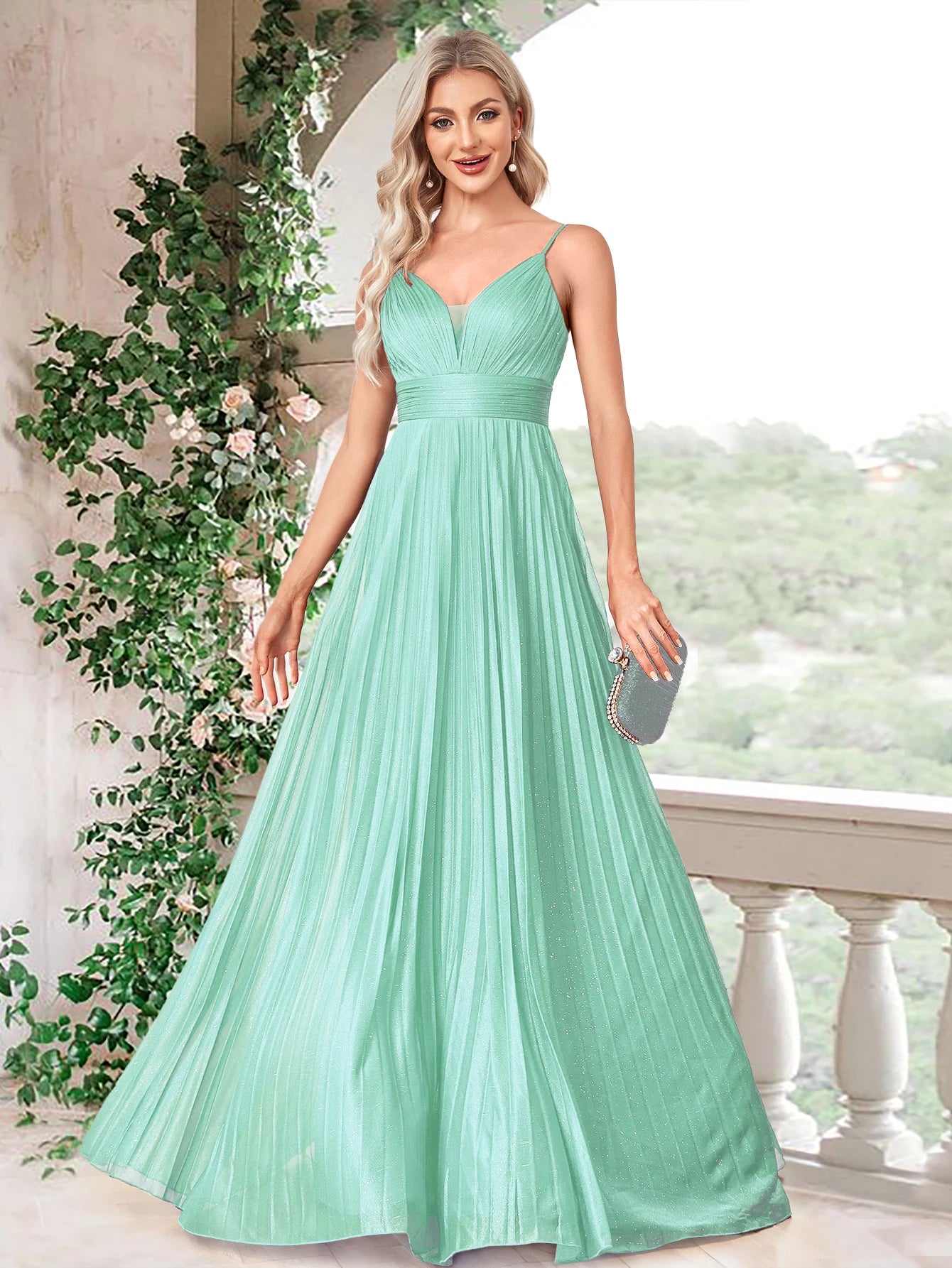 BLUEPLUM Elegant A-line Green Evening Dress Luxury Floor Lenght Women Backless Formal Wedding Party Prom Caicktail Dress Gowns