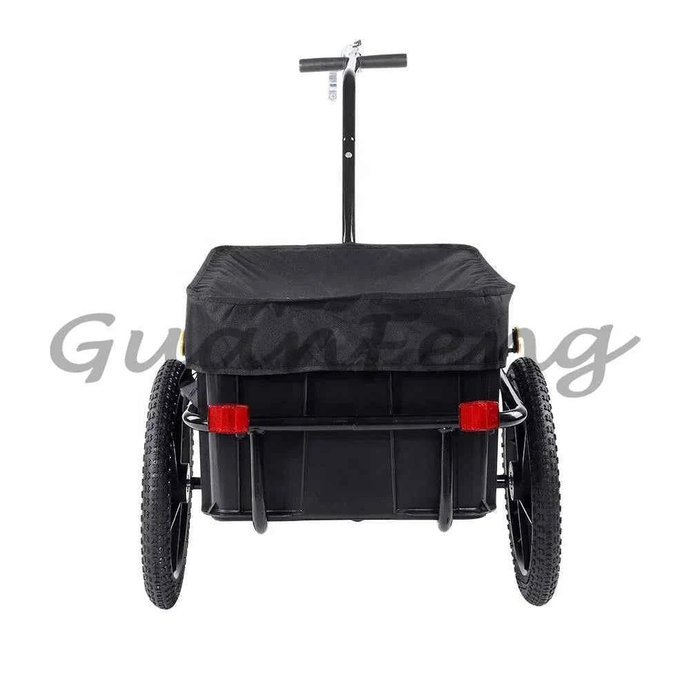 Steel folding garden trolley with wheeled rolling container shopping cart for beach trips and tool storage