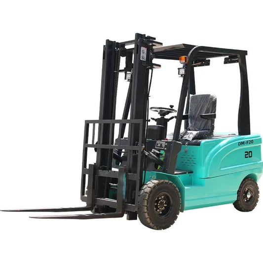 2 - Ton Electric Forklift: 6 Lead - Acid Batteries, Dual - Stage Mast, Thickened Frame, Solid Tires for Loading & Stacking