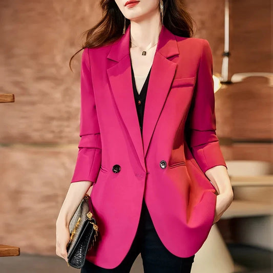 Spring Autumn 2025 Women's Small Suit Jacket Korean Version Leisure Ladies Blazer Coat Temperament Design Sense Lady Outerwear