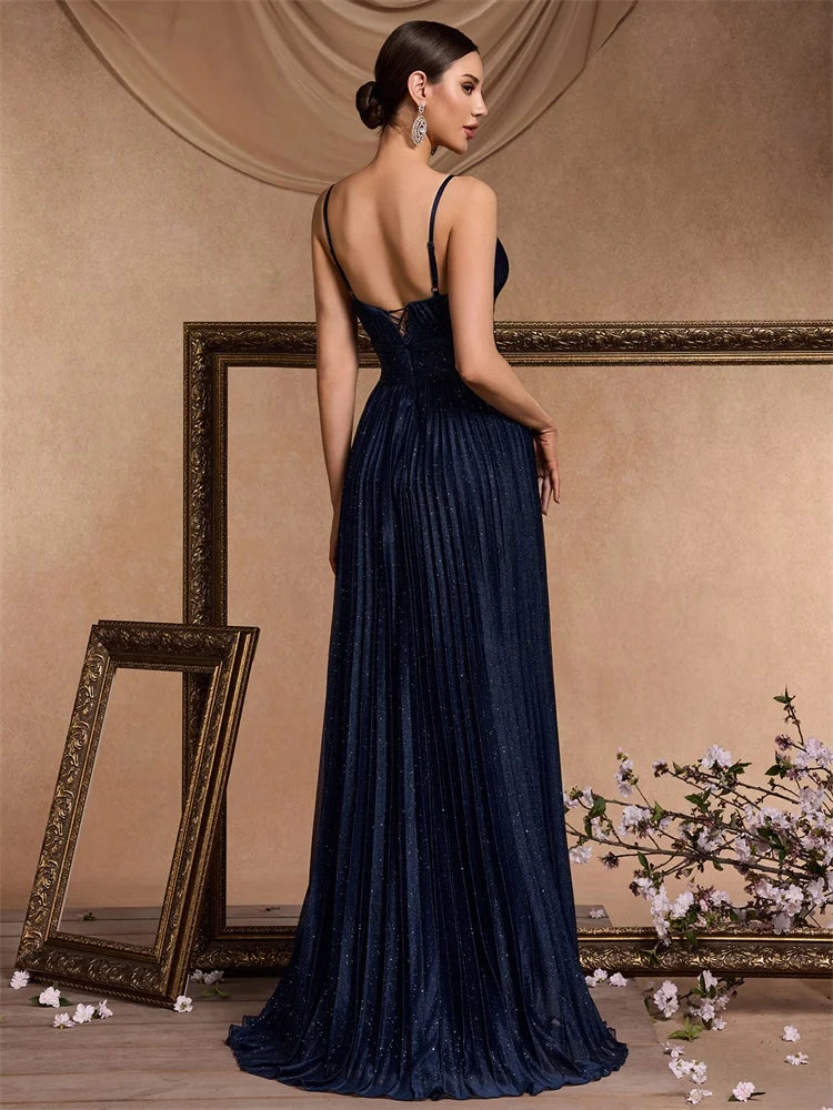 BLUEPLUM Elegant A-line Green Evening Dress Luxury Floor Lenght Women Backless Formal Wedding Party Prom Caicktail Dress Gowns