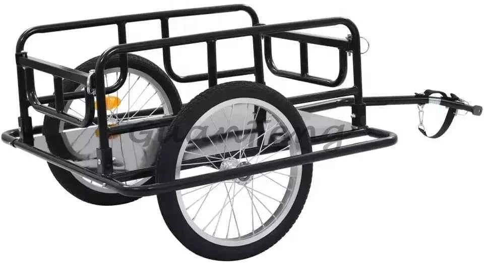 Steel folding garden trolley with wheeled rolling container shopping cart for beach trips and tool storage