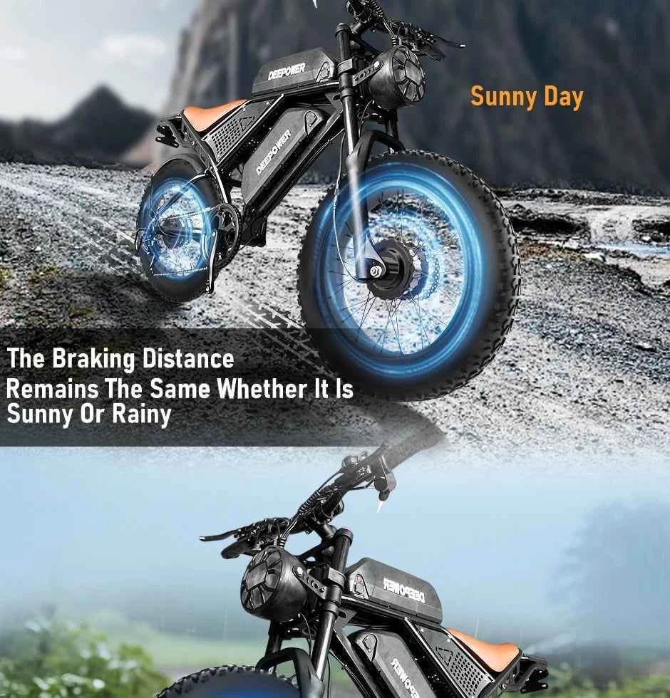 DEEPOWER S8 high-end 3500W48V60Ah mountain off-road electric bicycle, suitable for adults to ride in snow and deserts