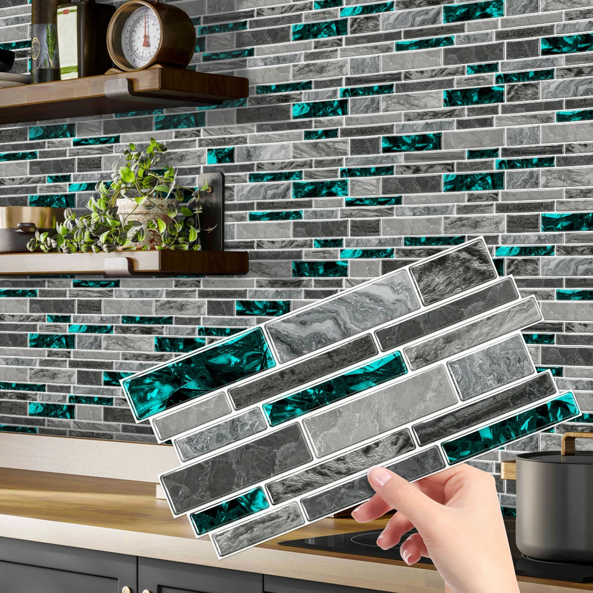 12/24/48 pezzi adesivo per piastrelle stacca e incolla adesivo autoadesivo sul backsplash per piastrelle per cucina, bagno, decorazione della camera da letto