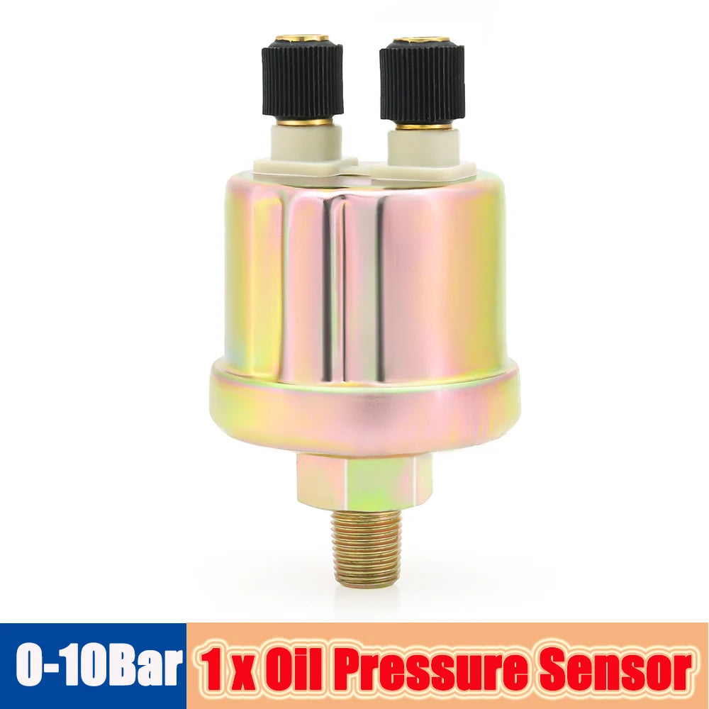 Auto Temperature Meter with Sensor 1/8 NPT 52mm LED Digital Oil /Water Temp Indicator PSI Oil Press Black Gauge Fit Gasoline Car