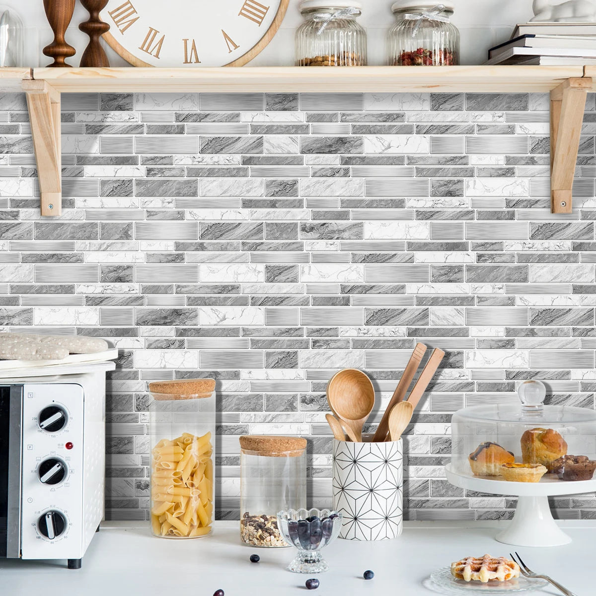 12/24/48 pezzi adesivo per piastrelle stacca e incolla adesivo autoadesivo sul backsplash per piastrelle per cucina, bagno, decorazione della camera da letto