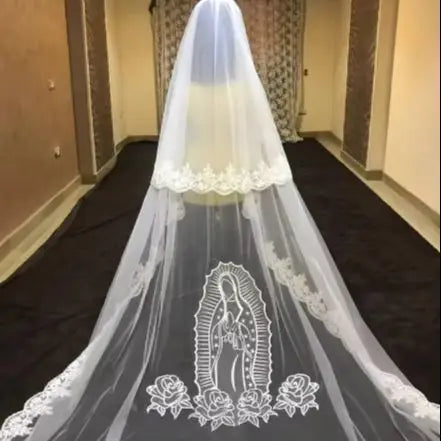 Luxury Long Trailing Wedding Veil Soft Yarn Bride Super Cathedral Church Catholic Veil