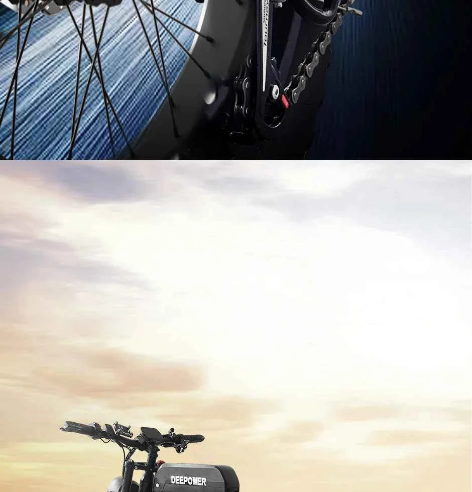 DEEPOWER S8 high-end 3500W48V60Ah mountain off-road electric bicycle, suitable for adults to ride in snow and deserts