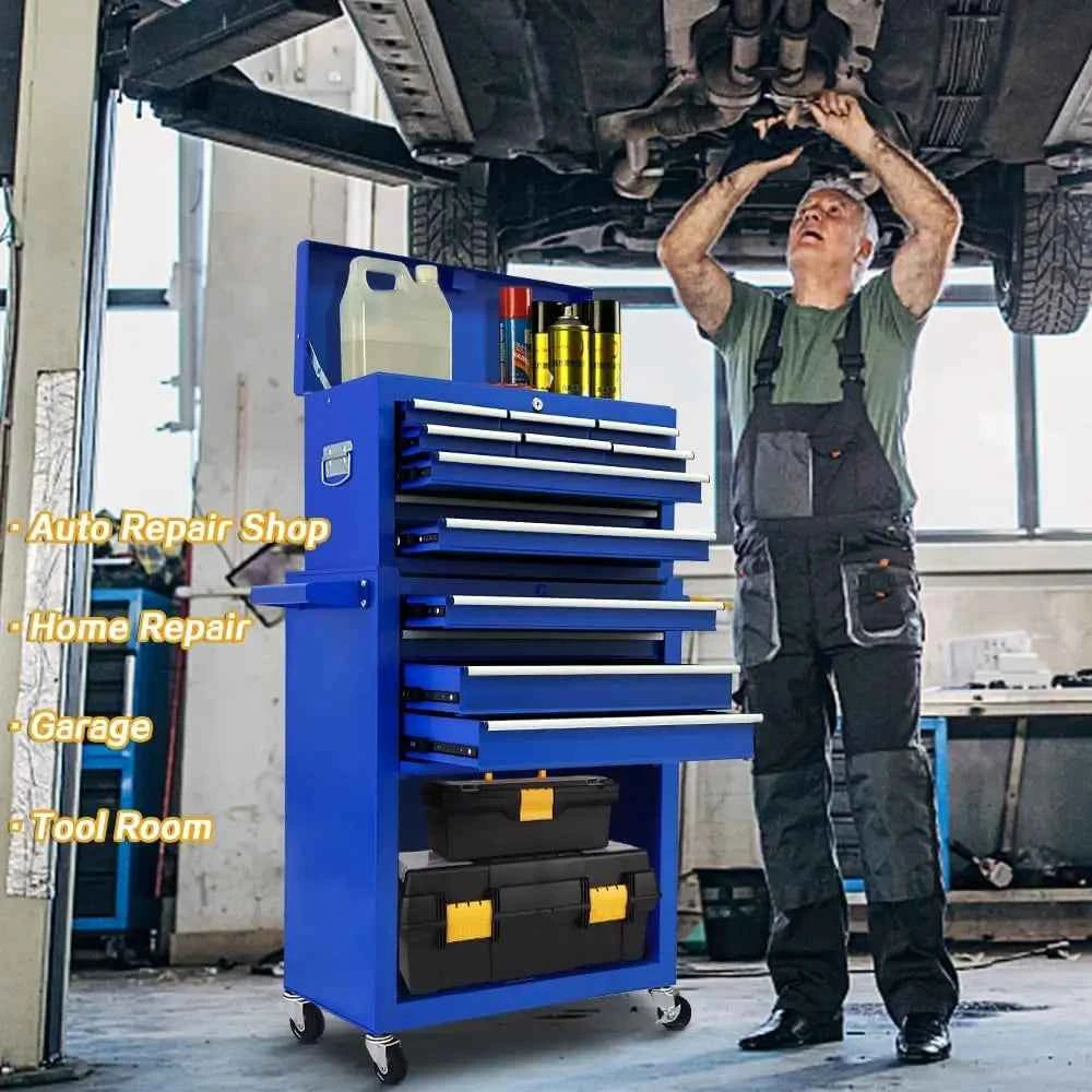 13-Drawer Tool Chest with Wheels,2 in 1 Detachable Rolling Tool box with Drawers,Large ToolBox with Lock
