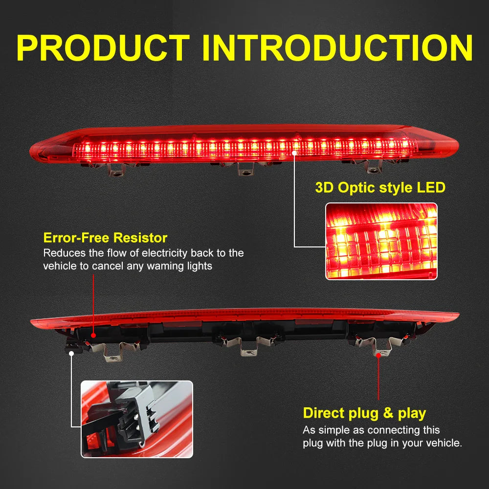 1X LED 3rd Brake Light High Mount Lamp For VW Polo MK IV 9N/9N3 Hatchback 2002-2009 Third Rear Stop Lamp Tail Warning Lights