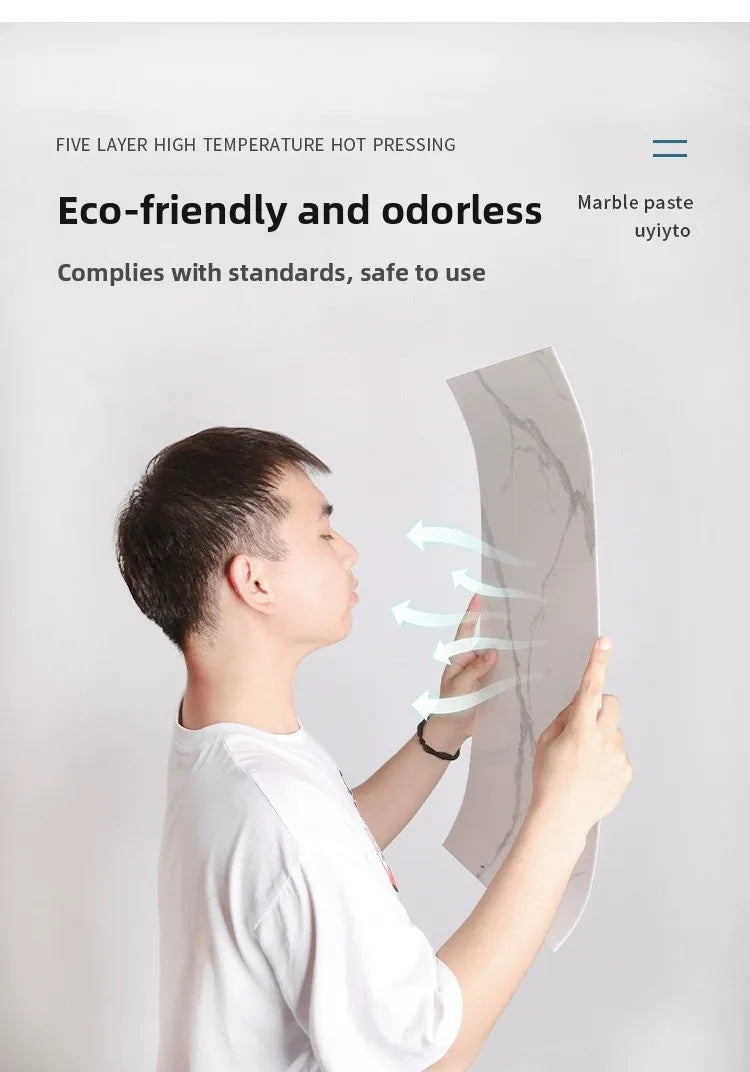 Piastrelle Autoadesive in PVC Impermeabili, Ignifughe, Resistenti all'Umidità, Effetto Marmo, Pannelli Decorativi in Alluminio e Plastica per Pareti