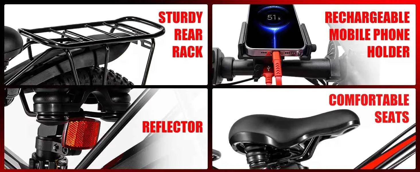 EOEOTWO E01 Electric Bike for Adults 1500W Peak Motor 26" Fat Tire Ebike 34MPH 60Miles Range UL2849 Certified Mountain Bicycle