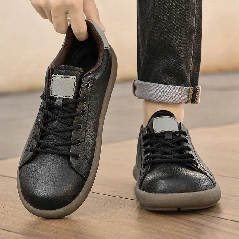 Genuine Leather Mens Casual Shoes New Design Male Sneakers Outdoor Lace-Up Skateboard Footwear Handmade Tenis Masculino Trainers