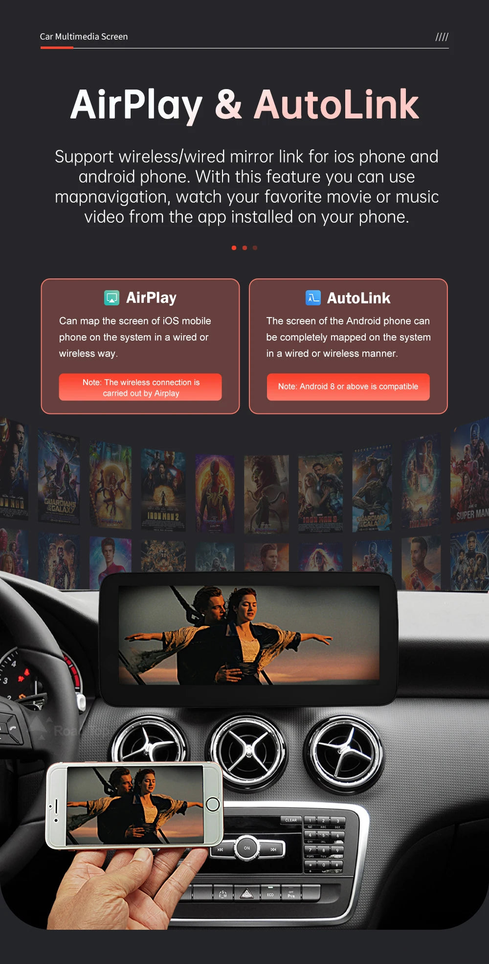 1920*720 Touch Screen Display Multimediale Per Auto Per Benz AB CLA GLA W176 W463 W246 2013-2015 NTG4.5 Wireless Carplay Android Auto