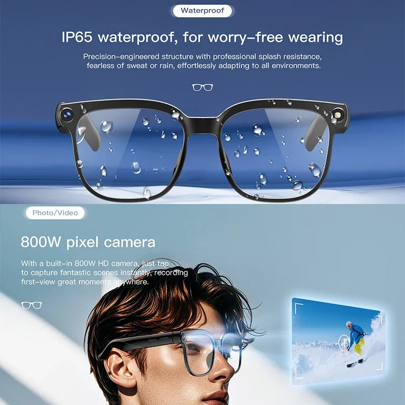 Smart AI Translation Smart Glasses Take Photos Recognizing Objects 4K Camera Bluetooth Music Call Intelligent Recording Glasses