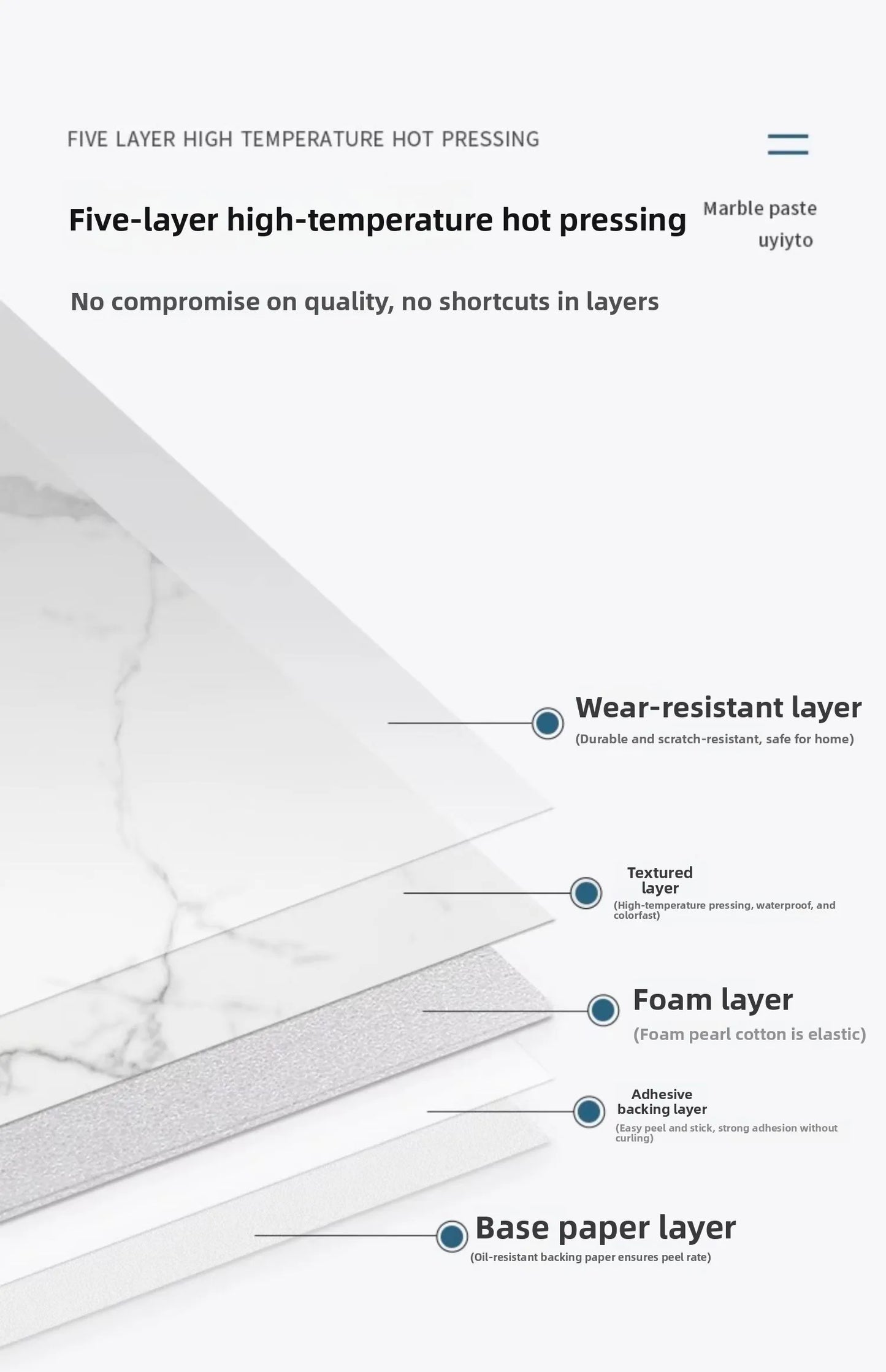 Piastrelle Autoadesive in PVC Impermeabili, Ignifughe, Resistenti all'Umidità, Effetto Marmo, Pannelli Decorativi in Alluminio e Plastica per Pareti