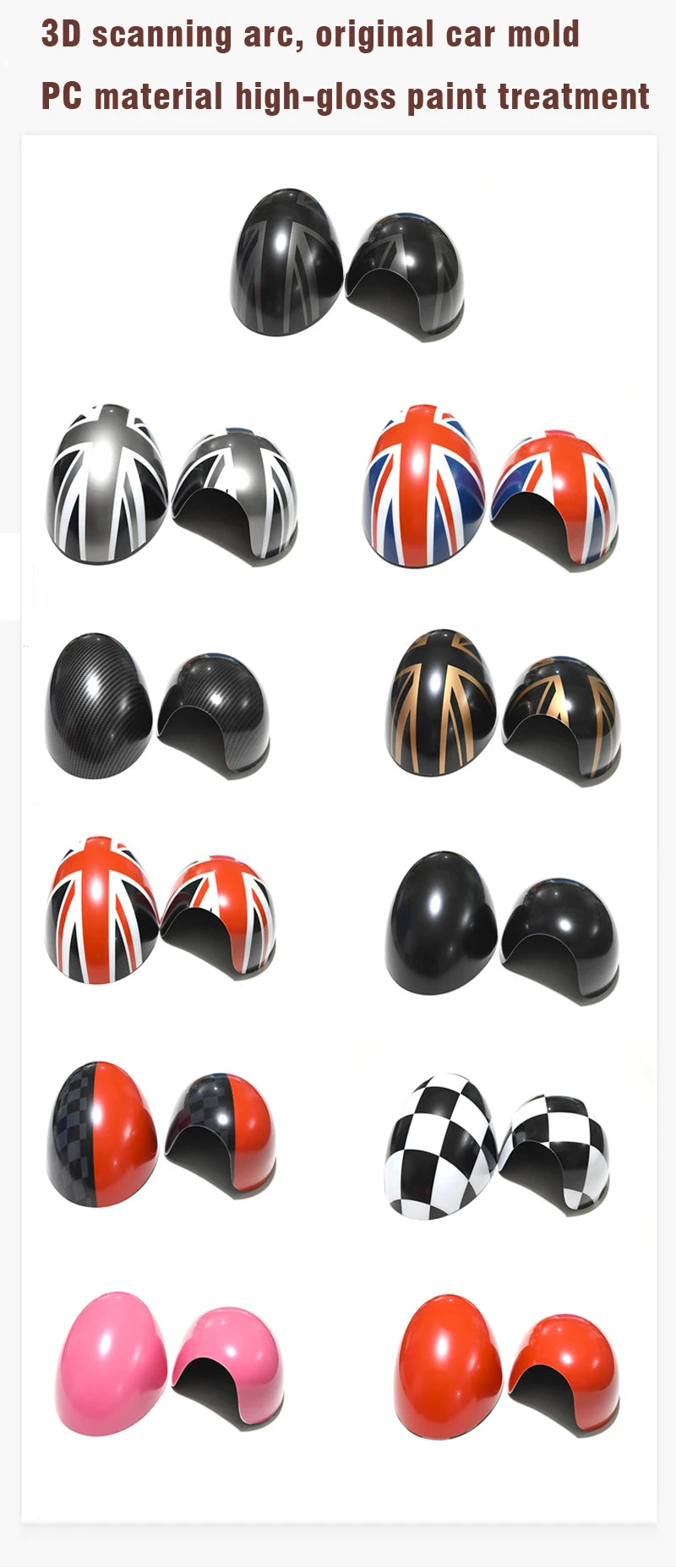 For Mini R50 R52 R53 One Cooper S Hatchback Convertible Car Decoration Accessories Auto Rear View 2pcs Mirror Covers