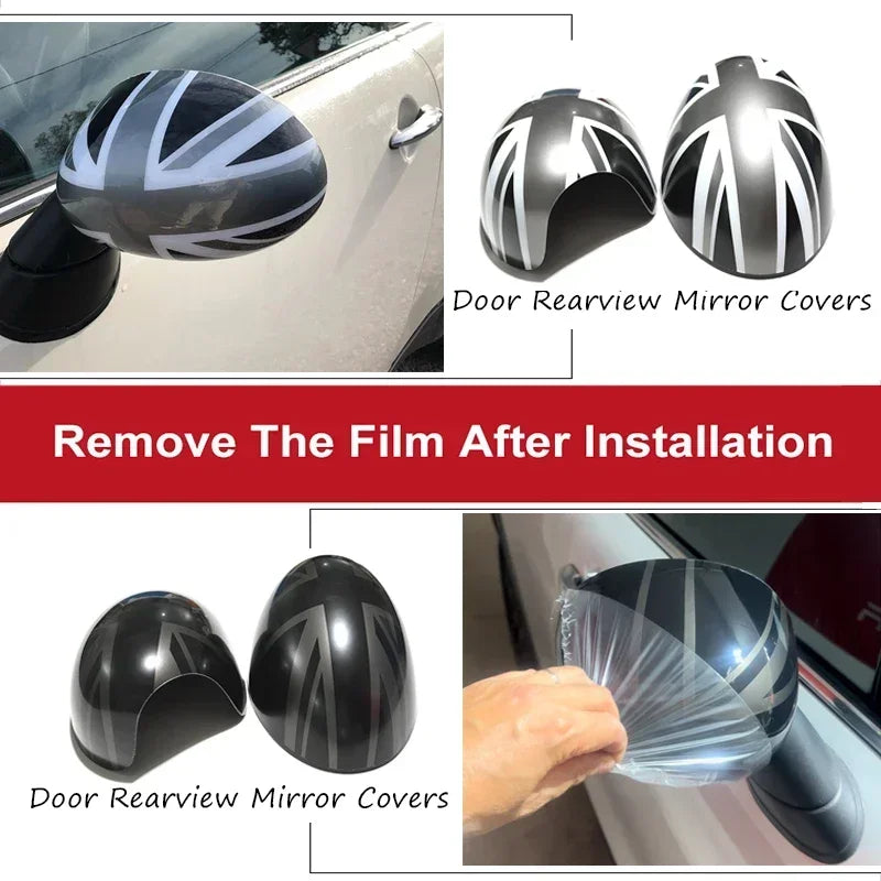 For Mini R50 R52 R53 One Cooper S Hatchback Convertible Car Decoration Accessories Auto Rear View 2pcs Mirror Covers