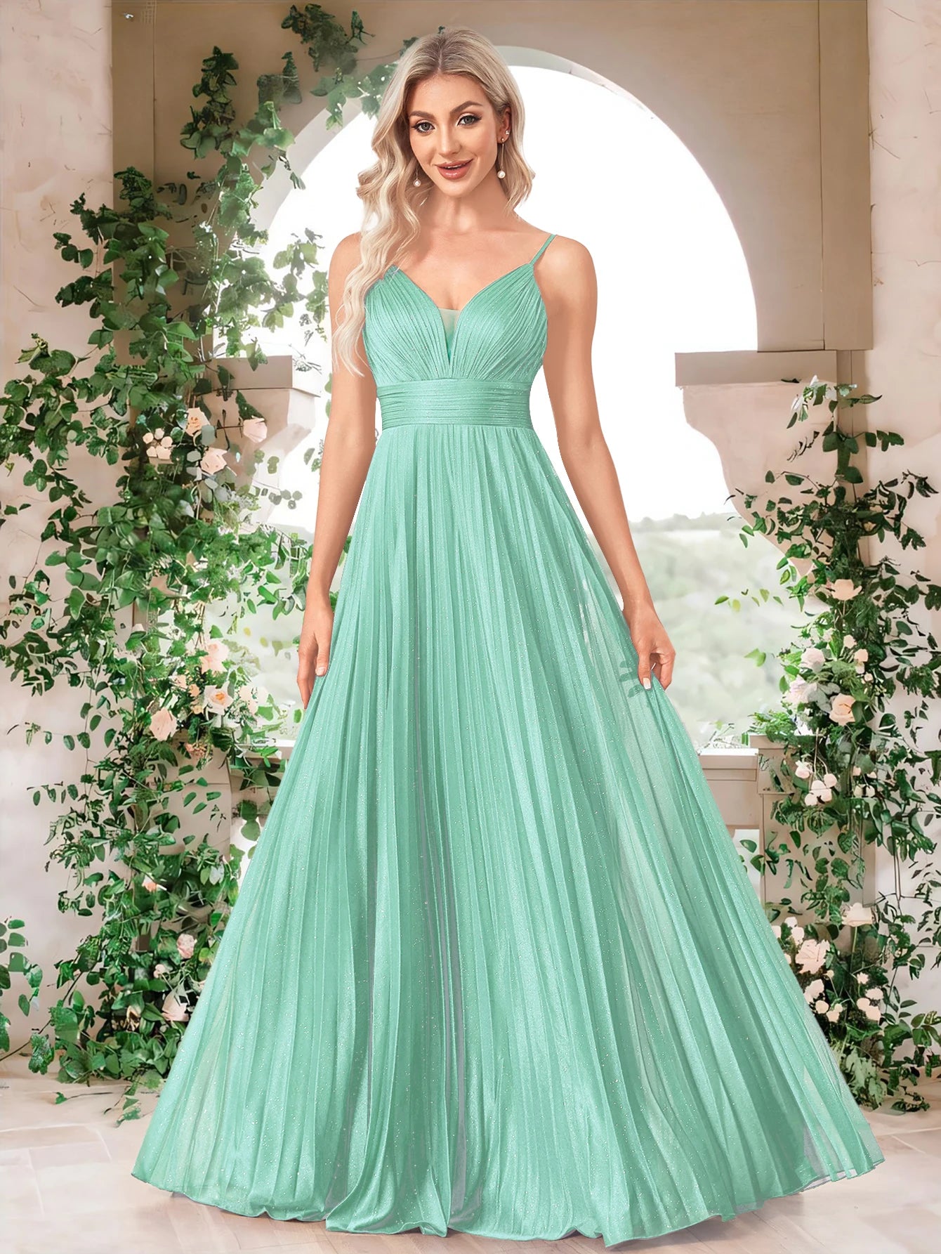 BLUEPLUM Elegant A-line Green Evening Dress Luxury Floor Lenght Women Backless Formal Wedding Party Prom Caicktail Dress Gowns
