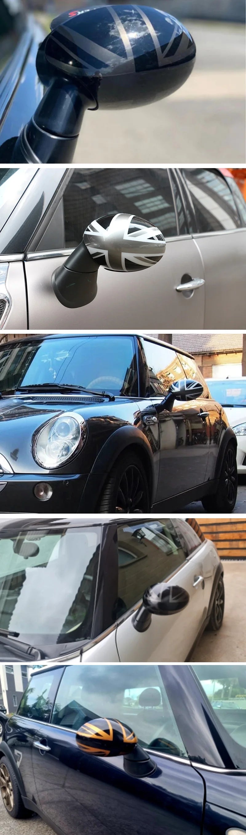 For Mini R50 R52 R53 One Cooper S Hatchback Convertible Car Decoration Accessories Auto Rear View 2pcs Mirror Covers