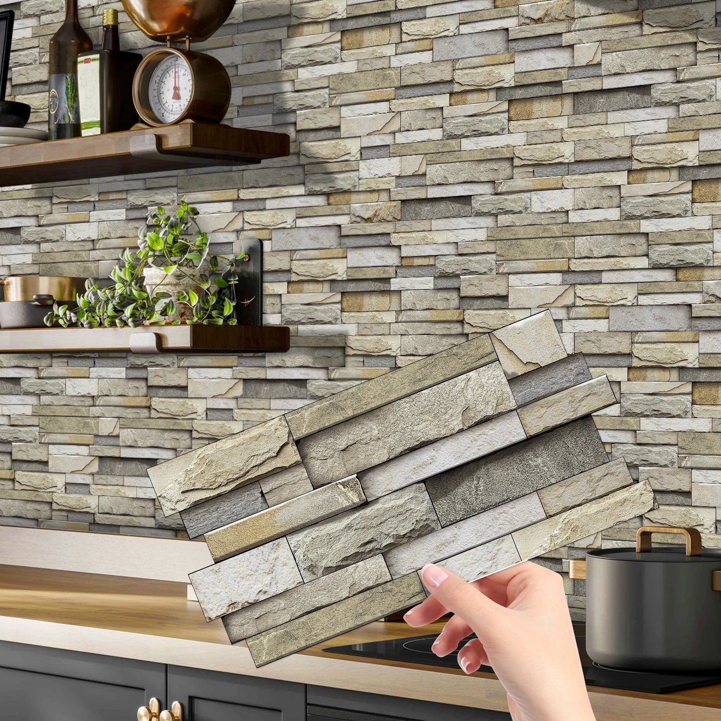 12/24/48 pezzi adesivo per piastrelle stacca e incolla adesivo autoadesivo sul backsplash per piastrelle per cucina, bagno, decorazione della camera da letto