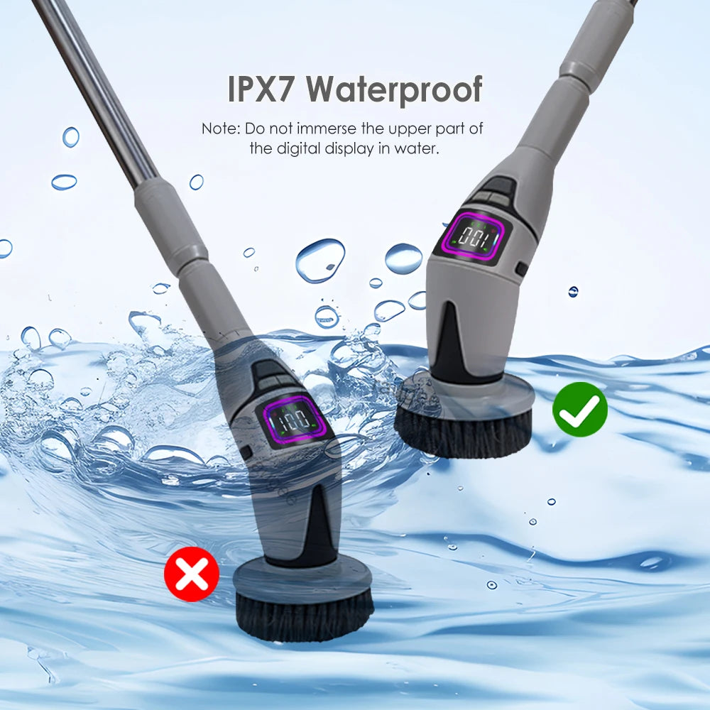 Electric Bathroom Cleaning Brush 10 in 1 Multifunctional Household Wireless Electric Spin Scrubber Cleaning for Kitchen Toilet